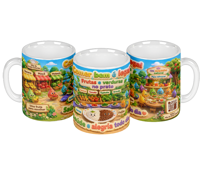 Mockup da caneca Alimentação saudável