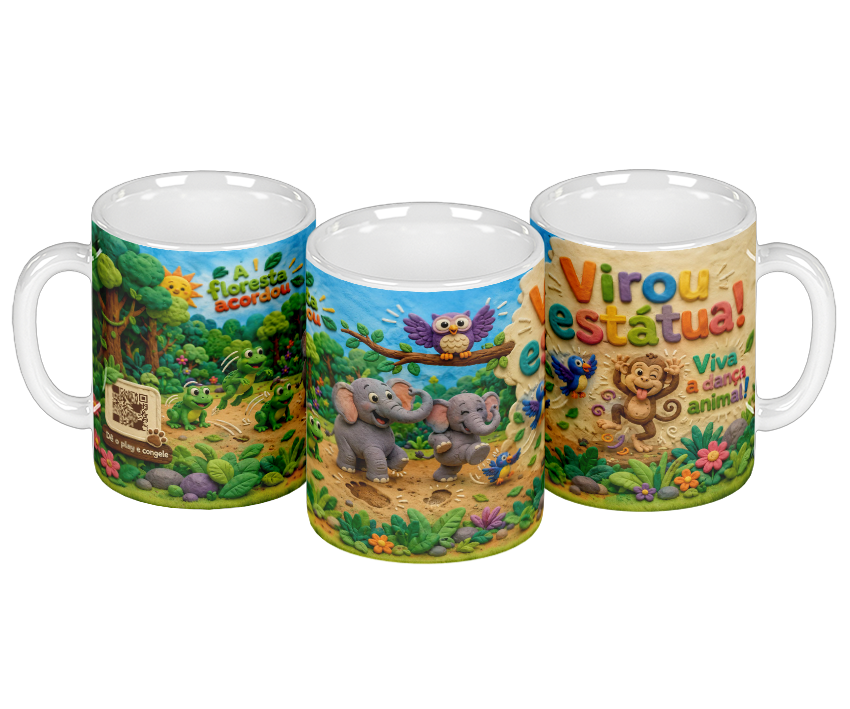 Mockup da caneca Dança dos Animais