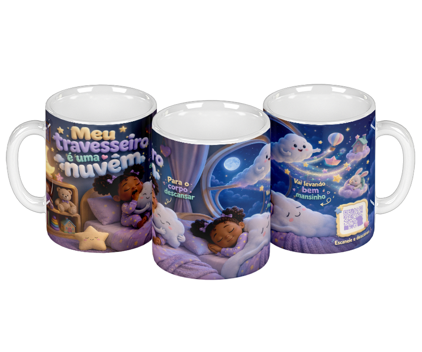 Mockup da caneca Dorme mundo pequeno