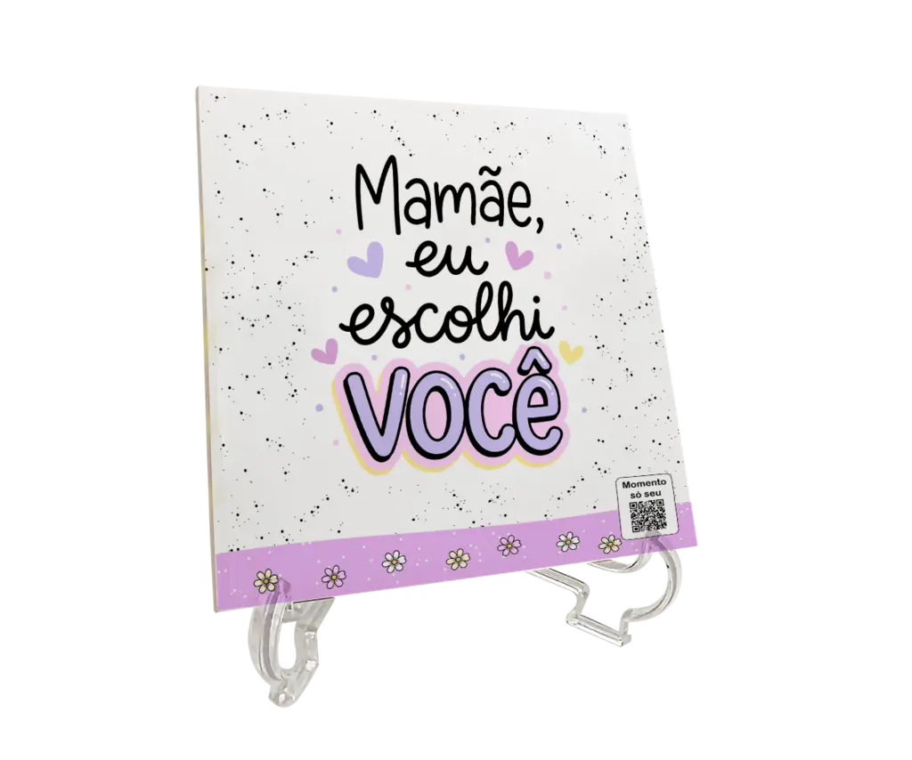 Azulejo Mamãe, eu escolhi você com QR Code