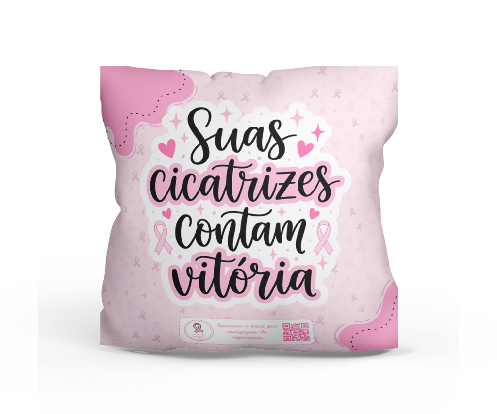Almofada Suas cicatrizes contam vitória