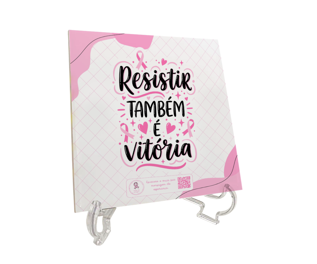 Azulejo Resistir também é vitória com QR Code