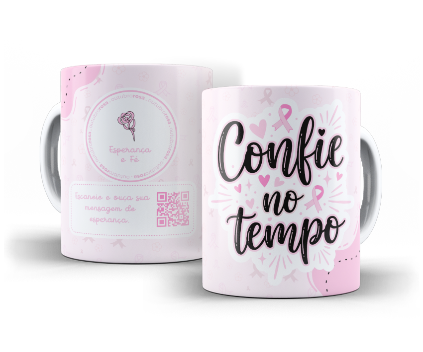 Caneca Confie no tempo, da coleção Amanhã Sempre Nasce