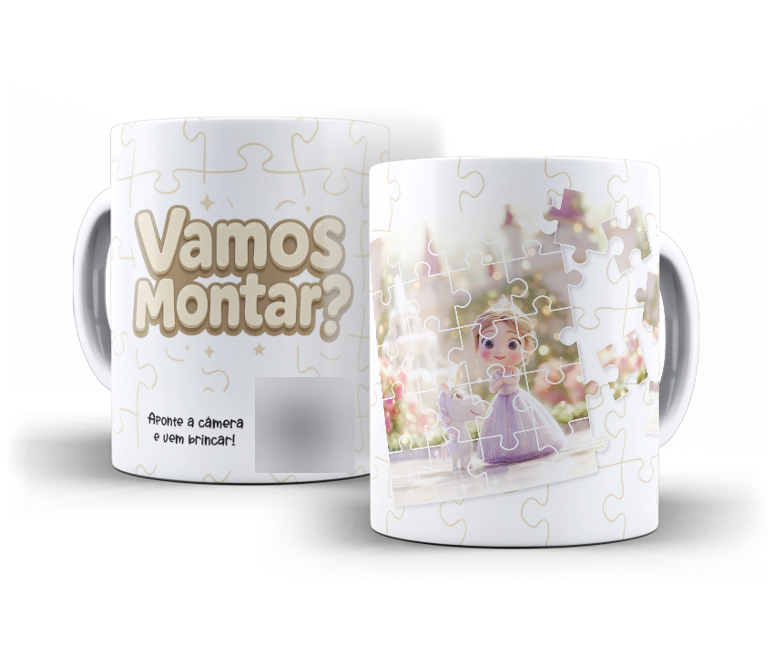 Caneca com arte de princesa