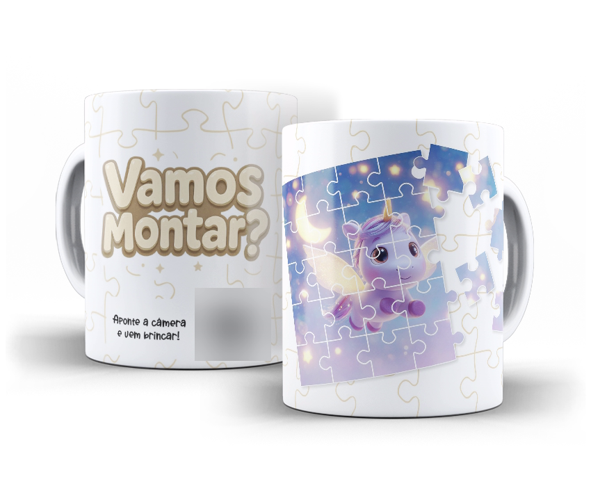 Caneca com arte de unicórnio