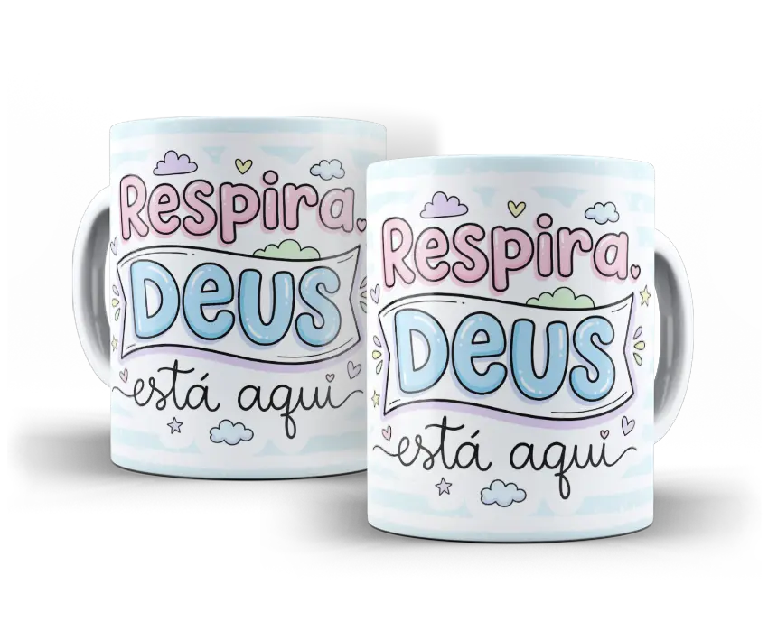 Caneca Respira, Deus está aqui